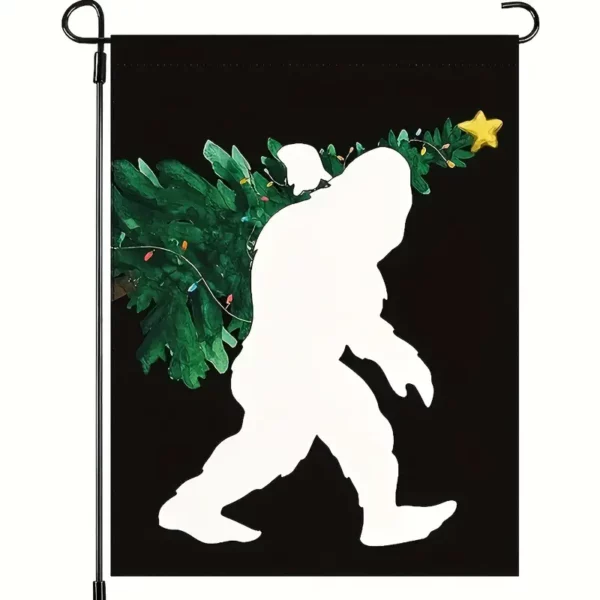 Bigfoot Christmas Flag Banner