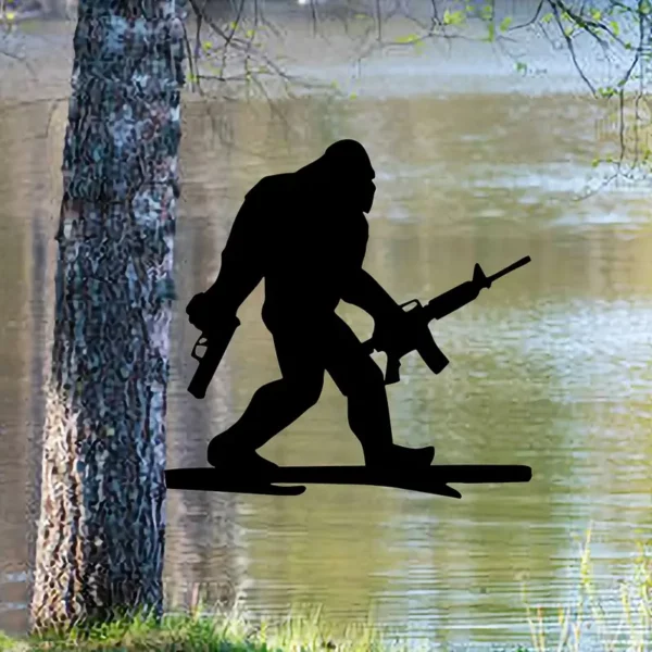 Bigfoot with AR15 and Pistol Iron Stake