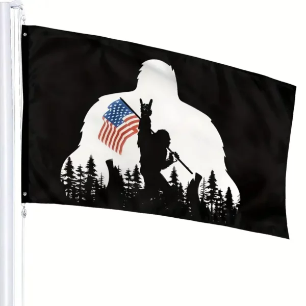 Flag Bigfoot Carrying US flag