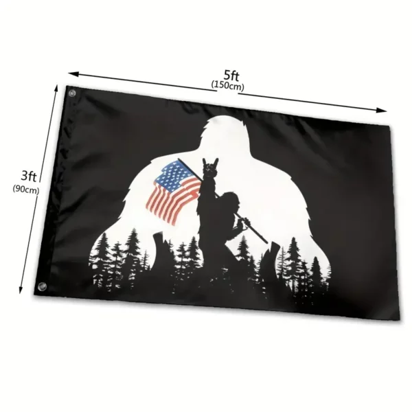 Flag Bigfoot Carrying US flag