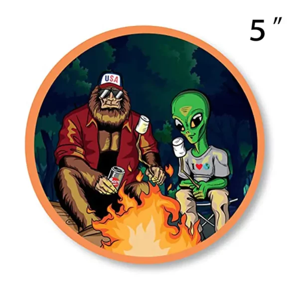 USA Sasquatch Alien UFO Bumper Sticker Decal